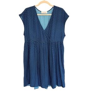 American Vintage Colette Mini Dress Navy Blue Ditsy Floral Size M/L Cottagecore